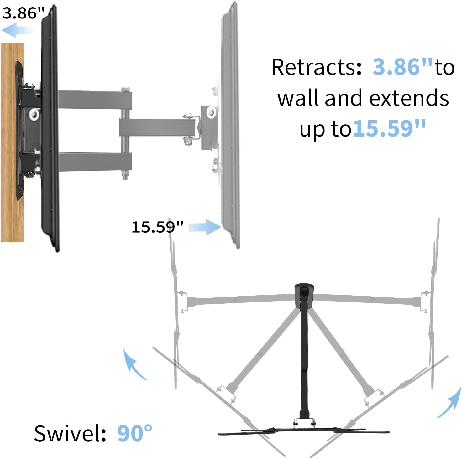 Buy KDG RV TV Mount for Most 1345 inch TV, Lockable RV TV Wall Mount