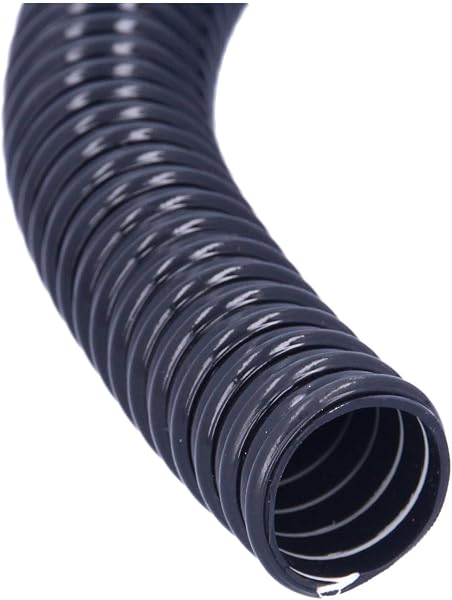 Close-up view of the Aquacadabra 20mm corrugated pond hose, highlighting its reinforced ribbed exterior for enhanced durability.
