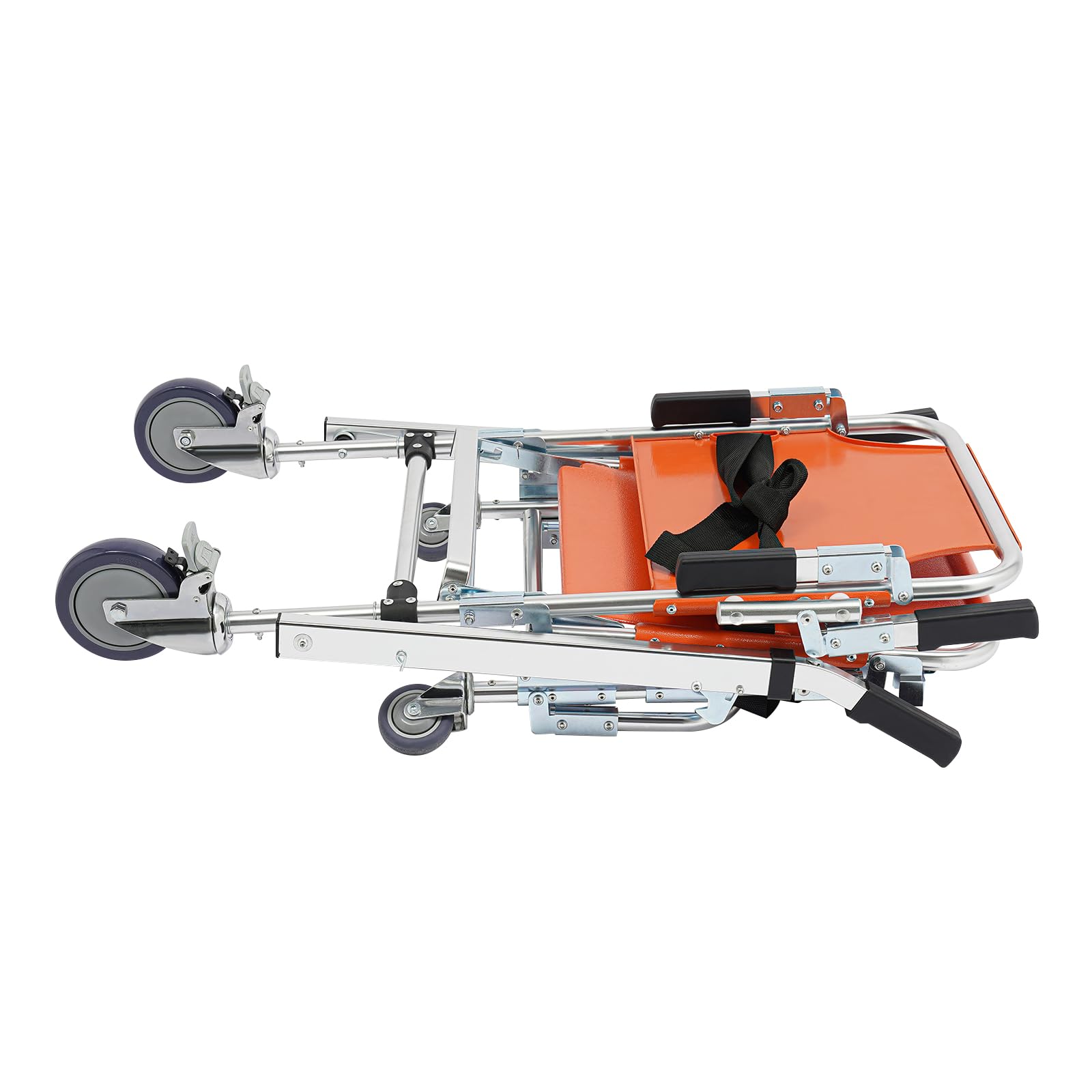EMS - Silla de ruedas plegable para escaleras de aleación de aluminio, con 2 cinturones de seguridad, plegable hasta 159 kg