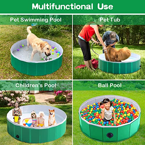 Kpuy Foldable Dog Pet Bath Pool, Collapsible Hard Plastic Dog Swimming Pool, Portable Bath Tub For Kids Dogs And Cats, Pet Wading Pool For Indoor And Outdoor Xl(63" X 12 #TOP6