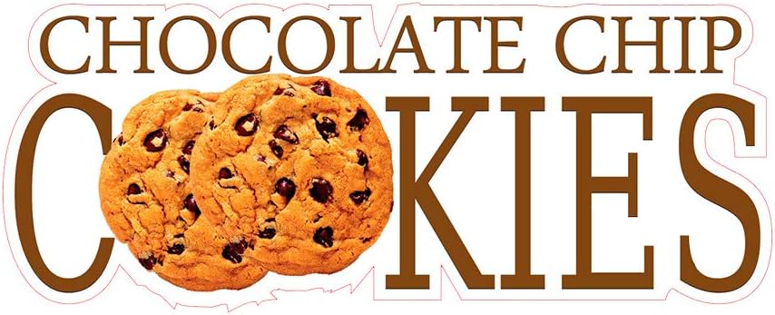 Die-Cut Sticker Multiple Sizes Chocolate Chip Cookies Restaurant and Food Choco chip Indoor Decal Concession Sign Brown 24in Longest Side