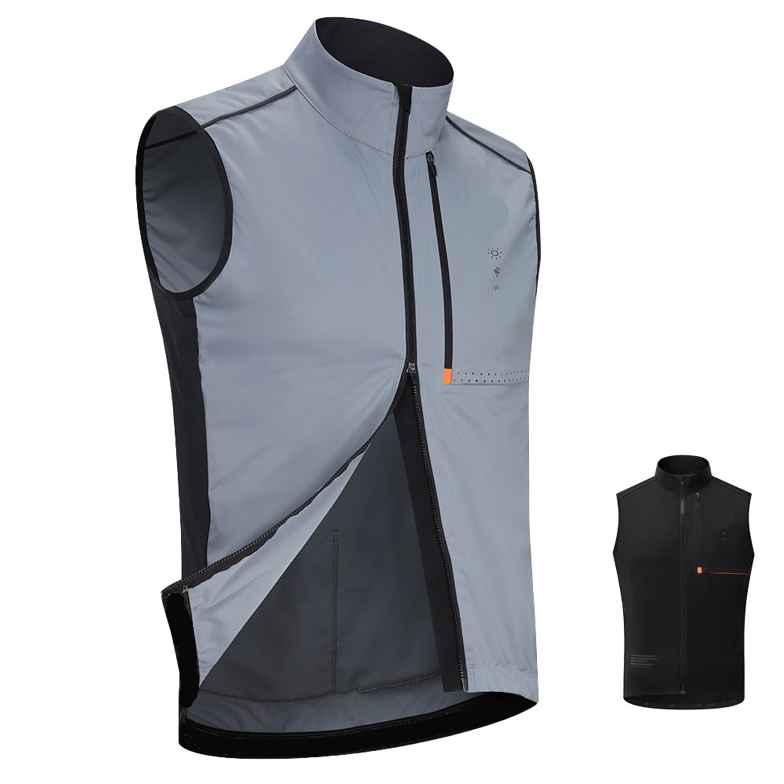 Chaleco Ciclismo Sin Mangas Chaleco de ciclismo for hombre, resistente al viento, impermeable, sin mangas, for bicicleta, motocicleta, bicicleta de carretera, con cremalleras dobles Para Correr, Gimna