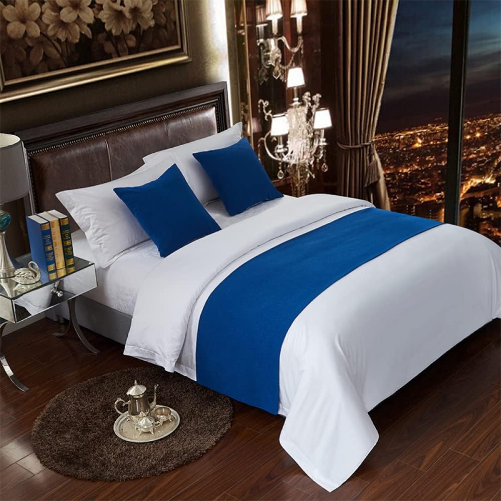 Hotel Bed Runner Scarf European Style Bedding Decoration Soft Comfortable Bedspread Protection No Fading Luxury Bed End Towel for Twin Queen King Size Bed-Grey||50X50cm Pillowcase x1