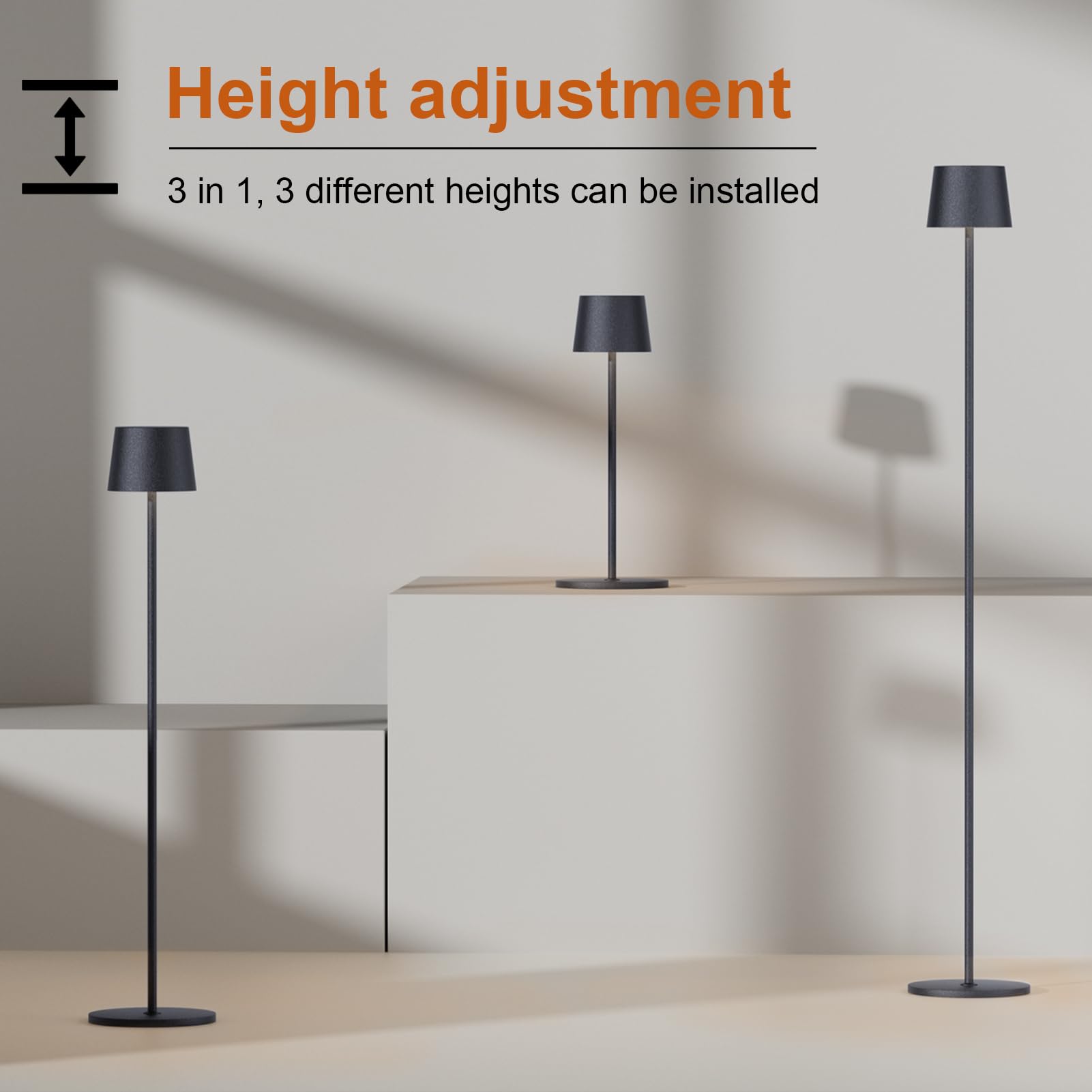 K-Bright Stehleuchte LED 130cm, 4W dimmbares Leselicht, Touch Control, Stehleuchte aus Metall Aluminium, geeignet für Wohnzimmer, Schlafzimmer, Büro Zusatzbeleuchtung(Anthrazit)