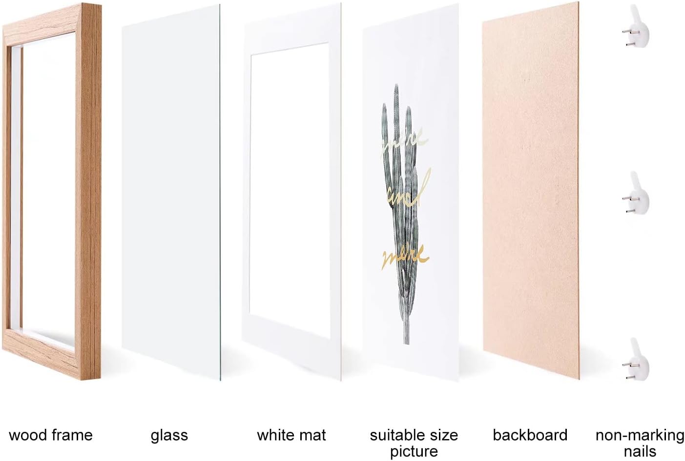Houstimi Shadow Box Frames 8x8 Original Wood Picture Frame 3 Pack Small Shadow Box Display Case Made of Solid Wood and Real Glass Internal Depth 0.6 inches for Wall Or Tabletop - Image 4