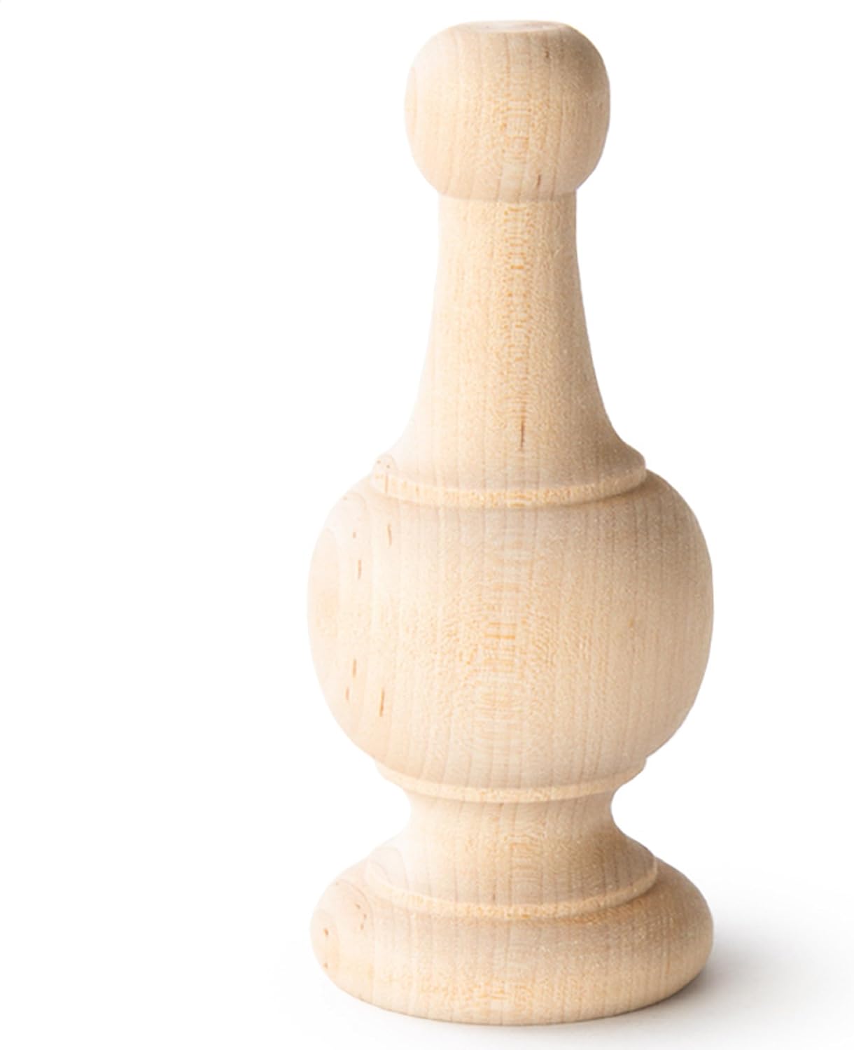 Pinehurst Crafts Decorative Wooden Curtain Rod Finials, Bed Post Finial, Flagpole Topper or for Crafting, 4-1/4 Inch Tall with 3/16 Inch Bored Hole, Pack of 4