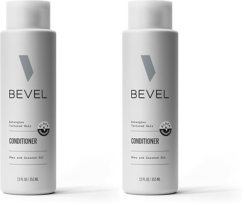 Miniatura 8 de Bevel Acondicionador capilar para hombres con aceite de coco y manteca de karité, acondicionador sin sulfatos para cabello texturizado, hidrata