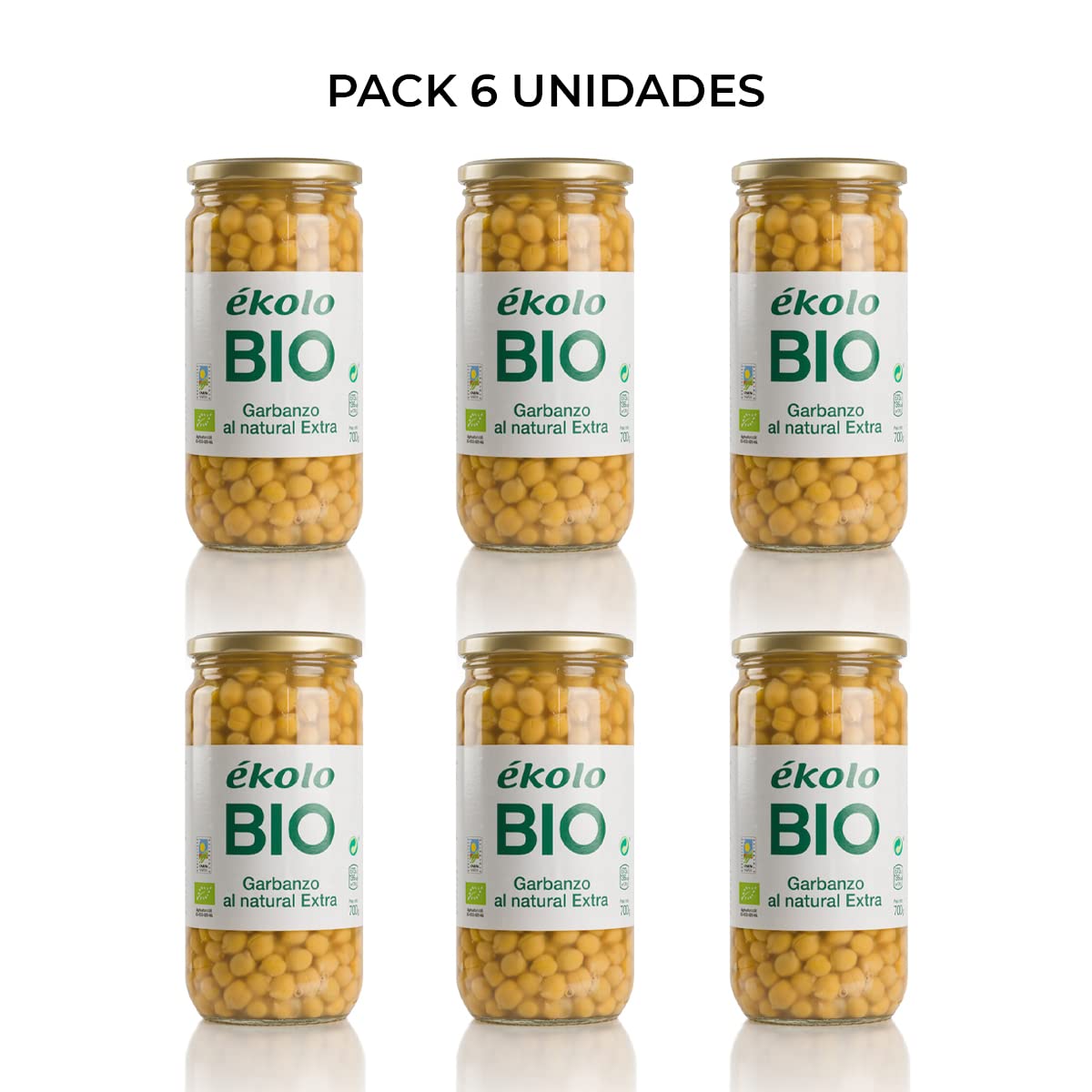 Ekolo Garbanzos Al Natural Bio, 6 Tarros, 700g 4200g