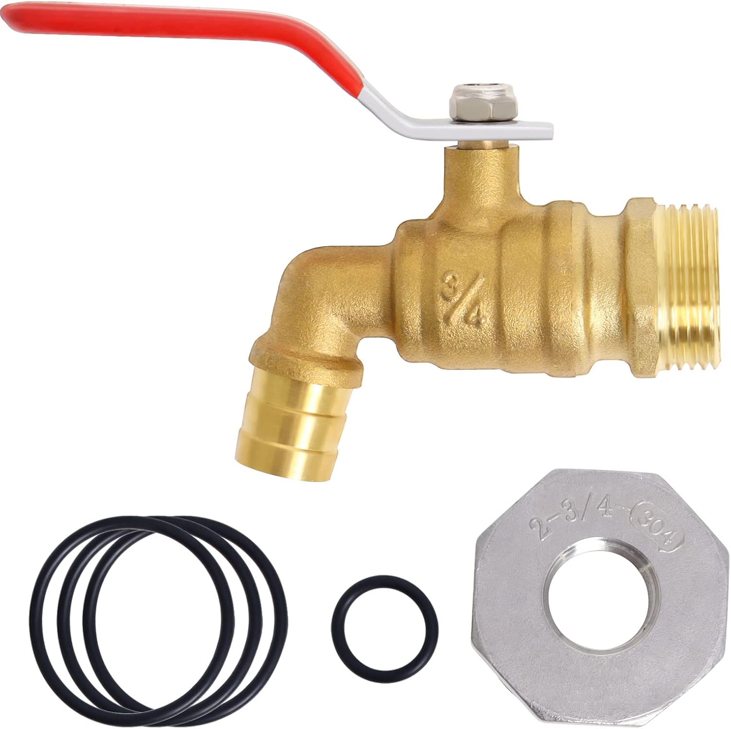 55 Gallon Drum Spigot, 2'' Rain Barrel Spigot Kit Brass