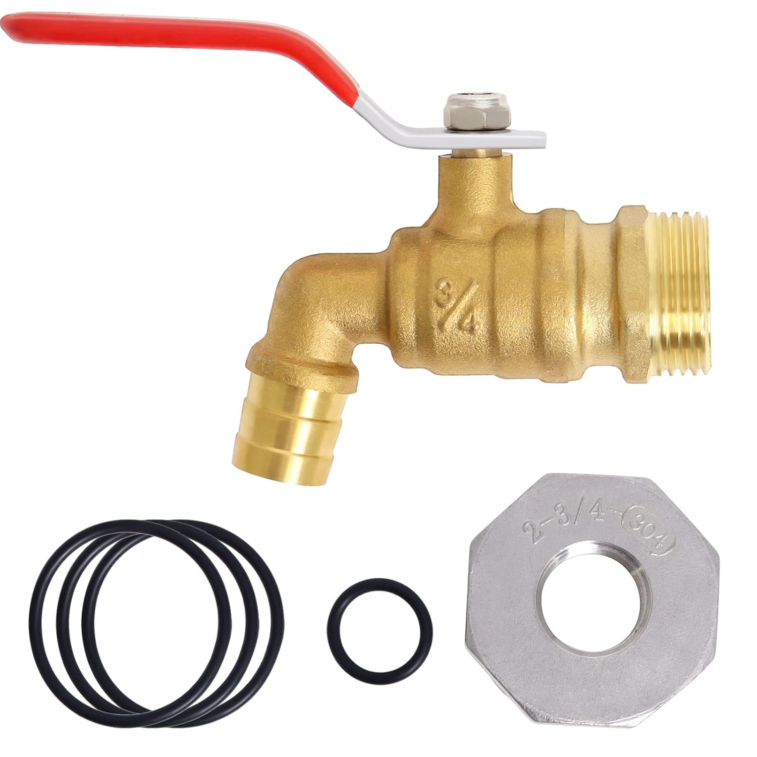 55 Gallon Drum Spigot - 2'' Brass Barrel Faucet with EPDM Gasket for 55 ...
