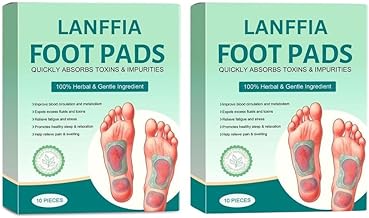 LANFFIA Foot patch Herbal And Gentle Ingredient Detox Foot Pads (10 pieces), Natural Ingredients for Sleep Aid, Pain Relief, Toxin Removal with Bamboo Vinegar and Acupoint Micro-Massage Technology