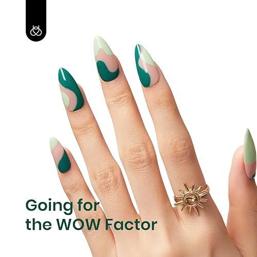 Miniatura 6 de Beetles - Esmalte de uñas en gel, 1 unidad de 0.5 onzas fluidas (15ml), esmalte de uñas en gel de color verde esmeralda, con lámpara LED, arte de