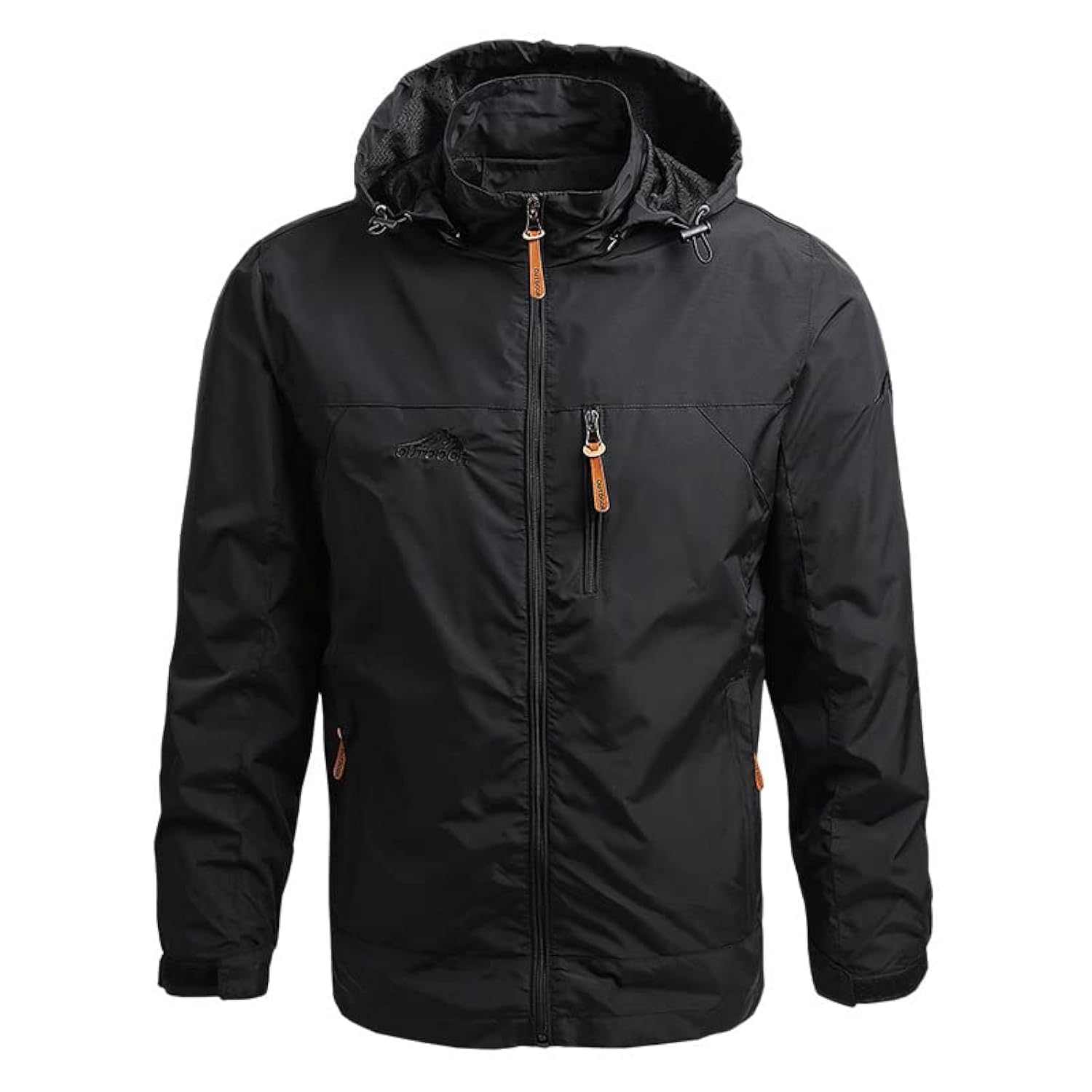 SSFRI Men's Waterproof Rain Jacket with Hooded Softshell Raincoat Lightweight Windbreaker Windproof Autumn Coat Men's Soft Shell Hooded Military Tactical Jacket for Outdoor Hiking Running Travel