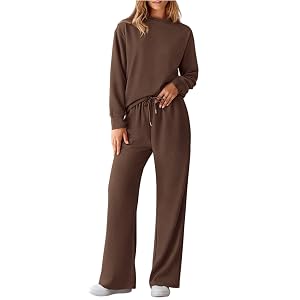 Womens 2 Piece Outfits Lounge Sweatsuit Sets Plus Size Fall Casual Clothes Airport Travel Tracksuits Browns XXL