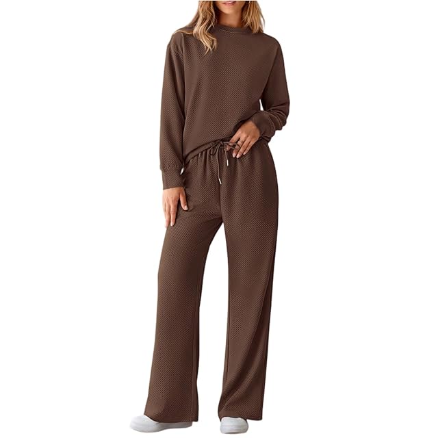 Womens 2 Piece Outfits Lounge Sweatsuit Sets Plus Size Fall Casual Clothes Airport Travel Tracksuits Browns XXL