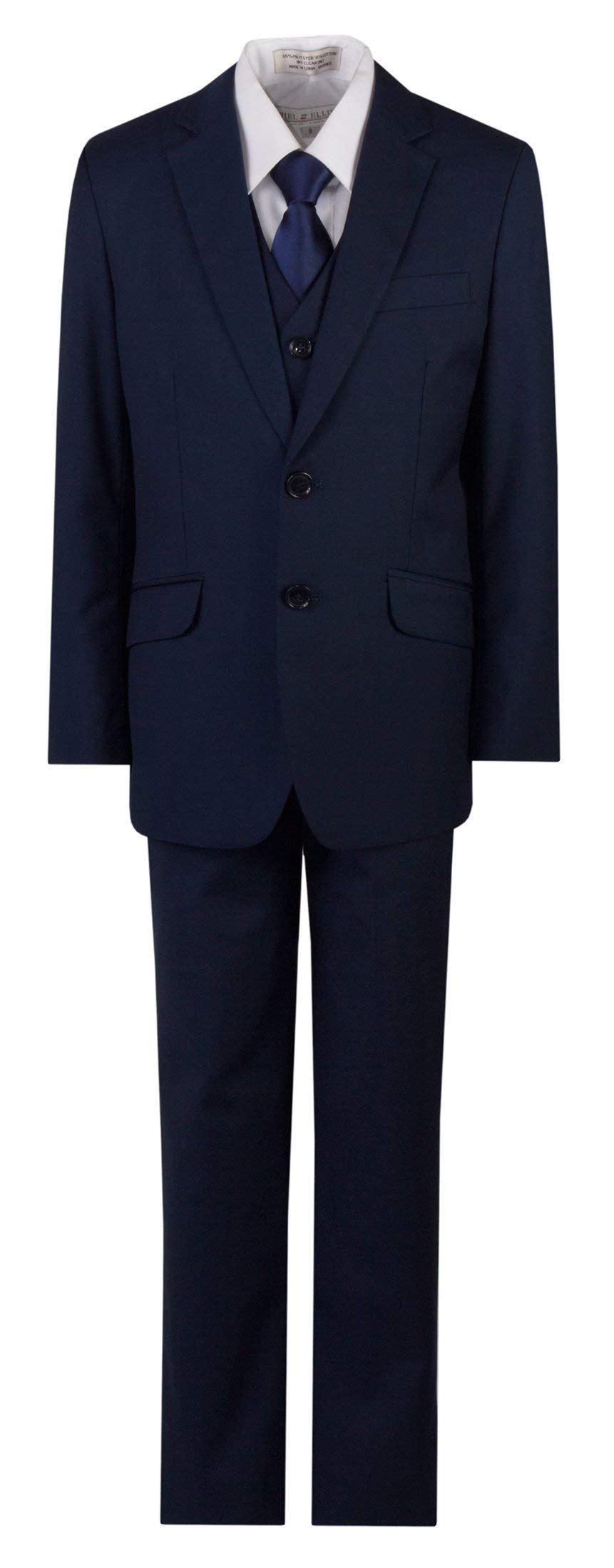 Tuxgear Baby-Boys Navy Blue Slim Fit Suit with Navy Blue Neck Tie, 2 Slim (2 Slim)