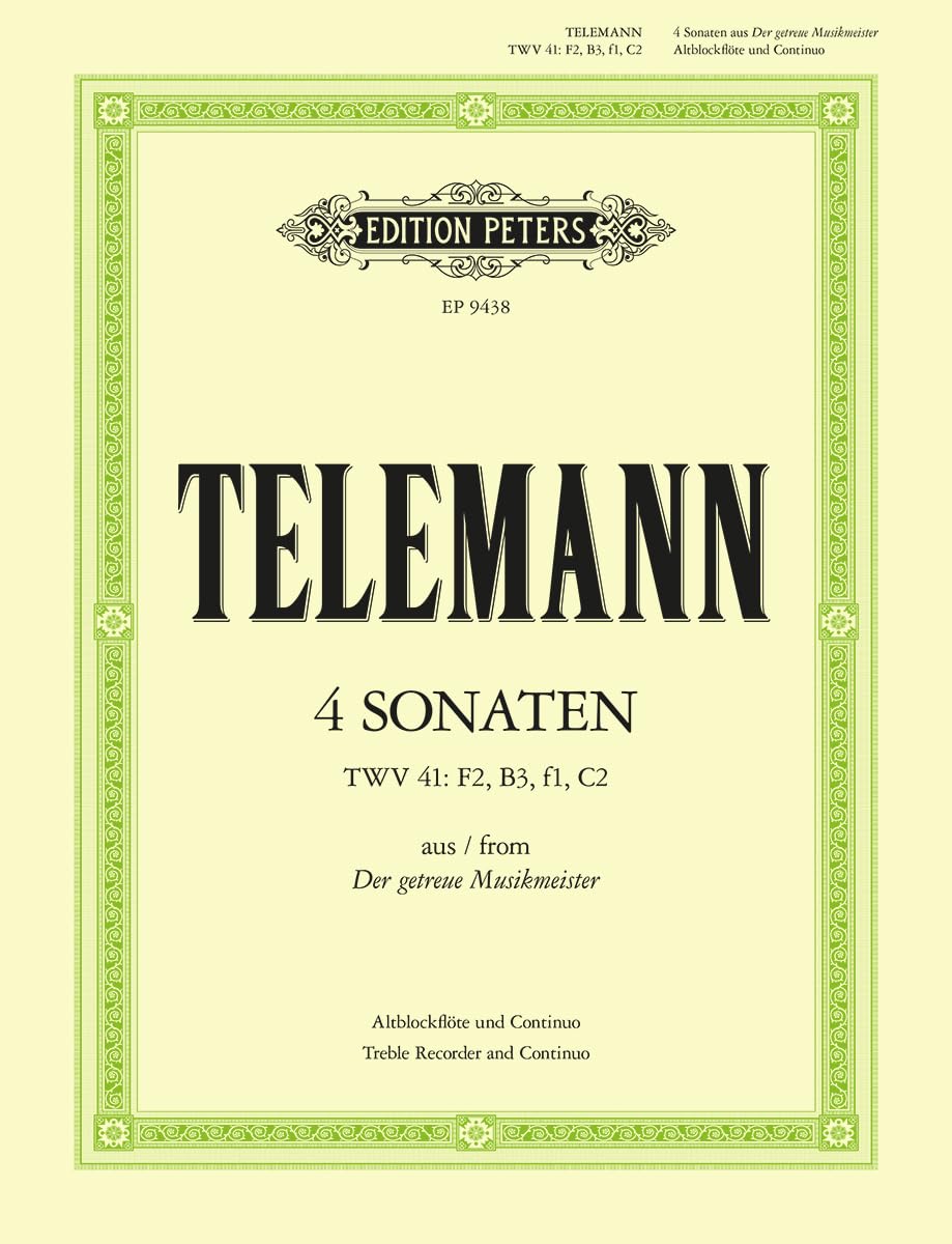 Telemann: 4 Sonatas (Recorder and Keyboard) (EP9438)