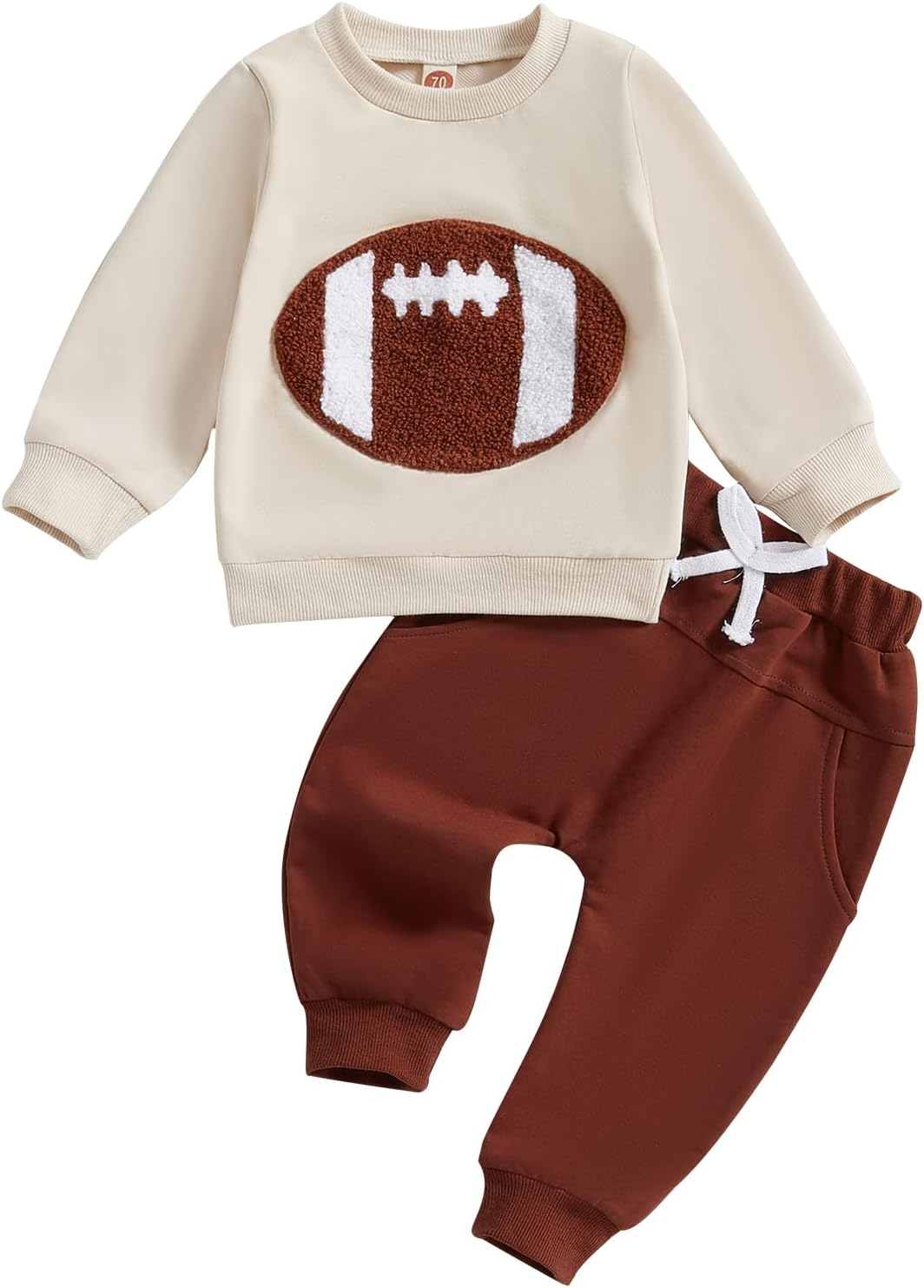 Toddler Football Outfit Set - Baby Boy Girl Game Day Sweatshirt & Pant Sweatsuit 6-12 Months