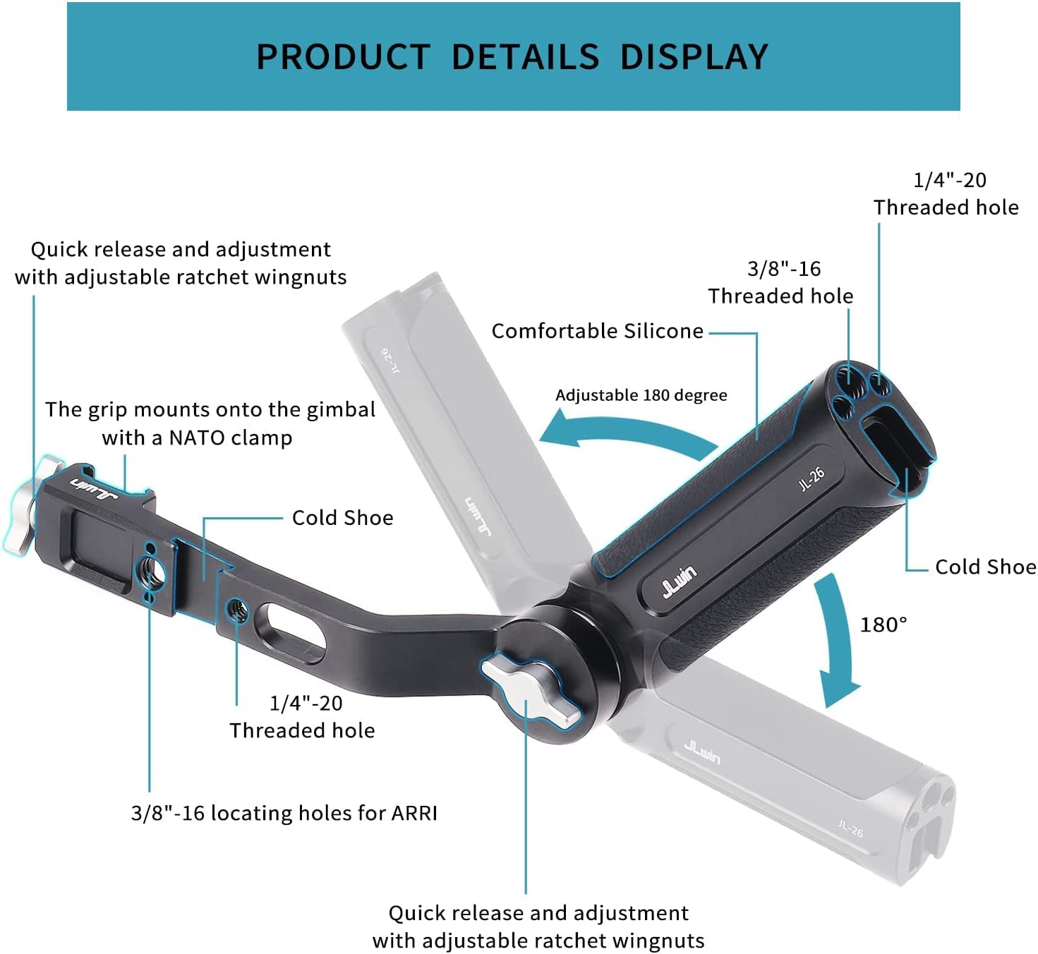 Hersmay Do DJI RS 3 Mini Sling uchwyt aktówki uchwyt uchwyt regulowany Sling Gimbal uchwyt do DJI RS 2 / RSC 2 / RS 3 / RS 3 Pro/RS 3 Mini Gimbal Handheld Stabilizator