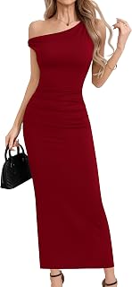 Women Off Shoulder Long Maxi Formal Dresses Sleeveless Tight Bodycon Dress