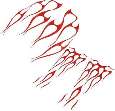 Kesoto Red Flame Decals Kit for Motorcycle Gas Fuel Tank & Stickers