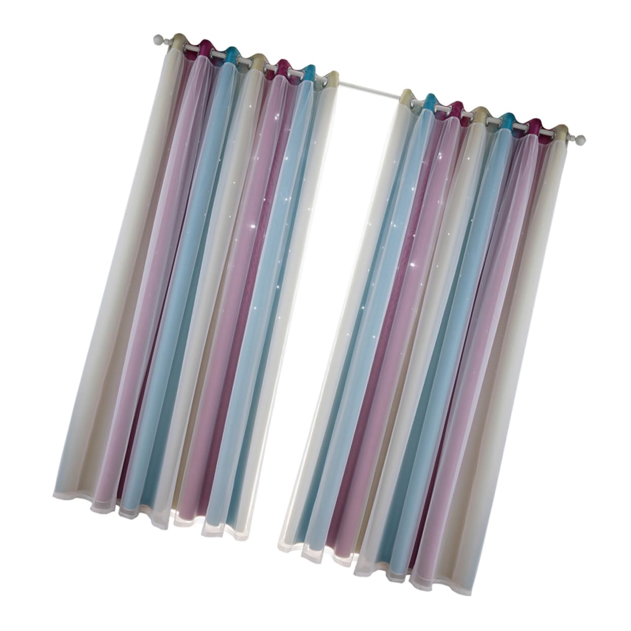 Rideaux occultants double couche en tulle pourpre élégant haut de gamme