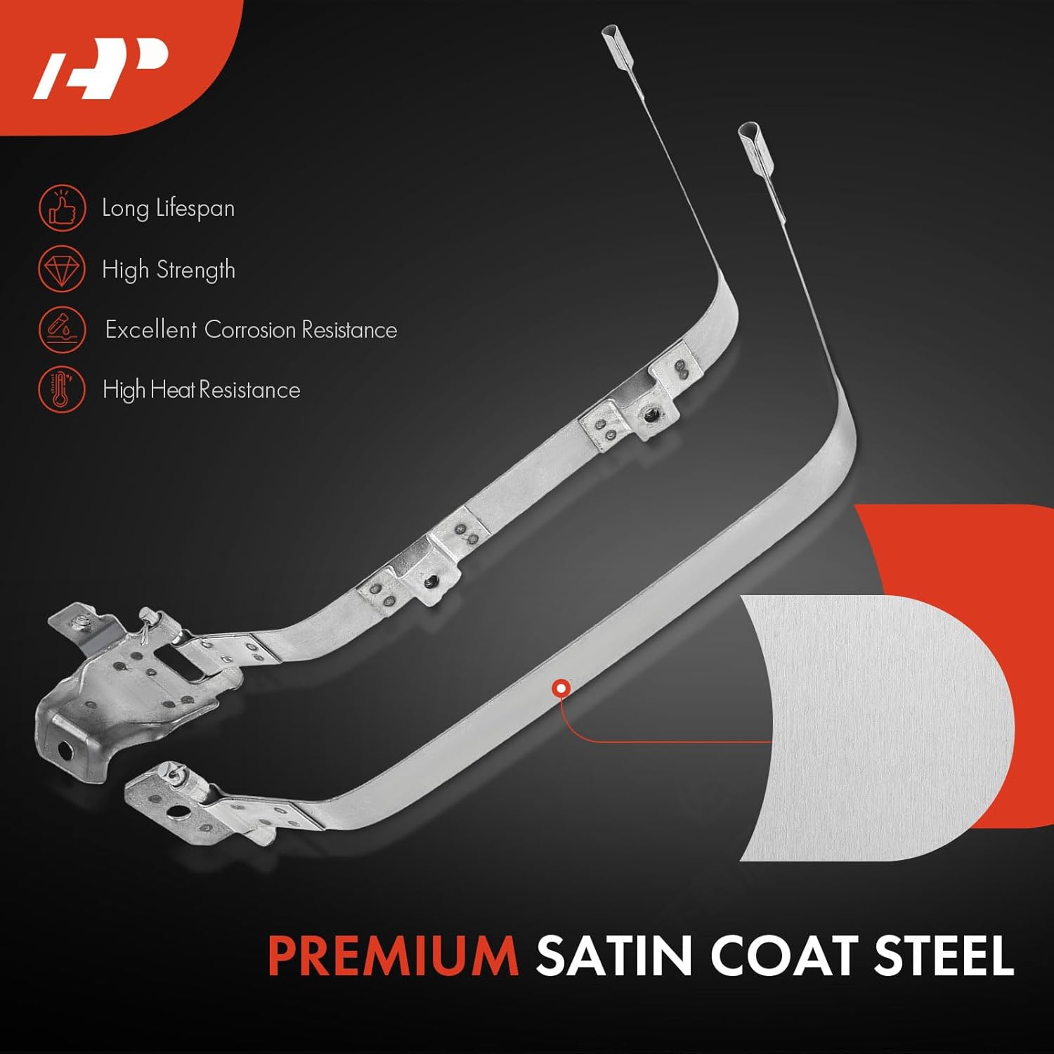 A-Premium Fuel Tank Straps Compatible with Toyota Tacoma 1995-2000 Standard Cab Pickup L4 2.4L V6 3.4L Petrol 4WD (Four Wheel Drive) 2-PC Set