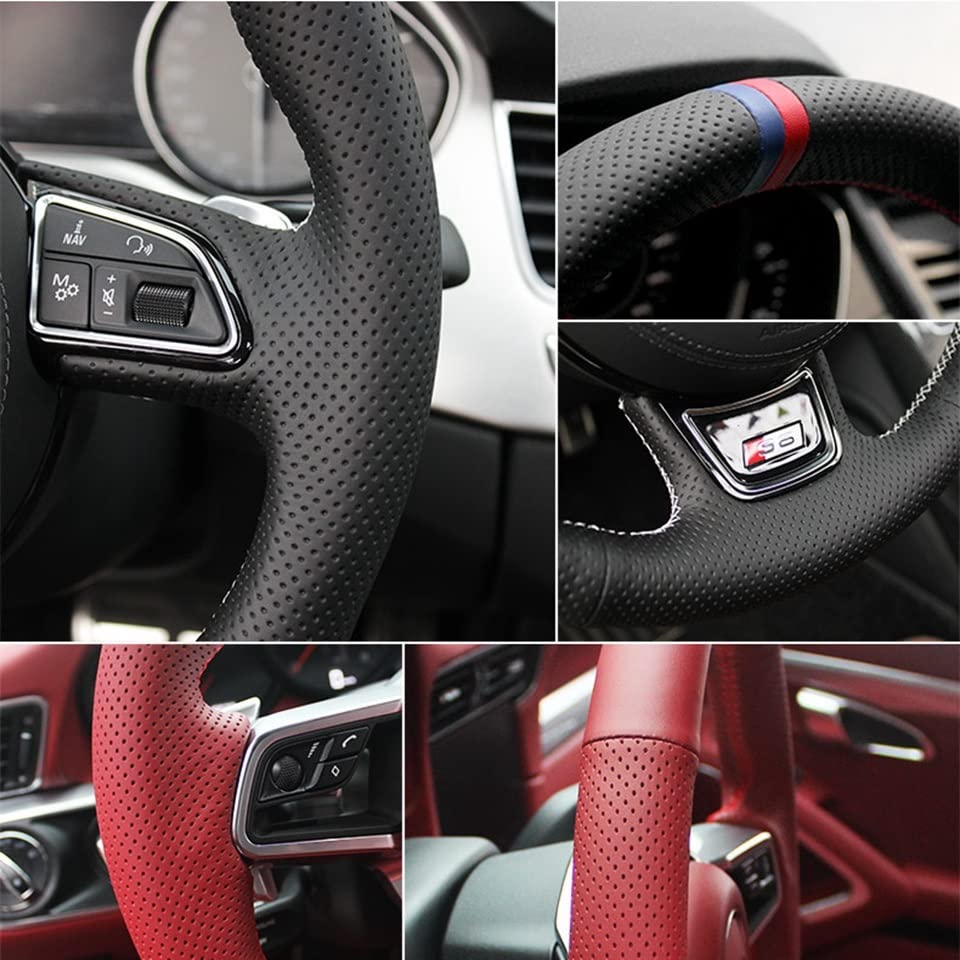 Housse De Volant Pour Fiat Punto, Bravo, Linea, Qubo, Doblo, Grande Punto - Noire, Couture à La Main
