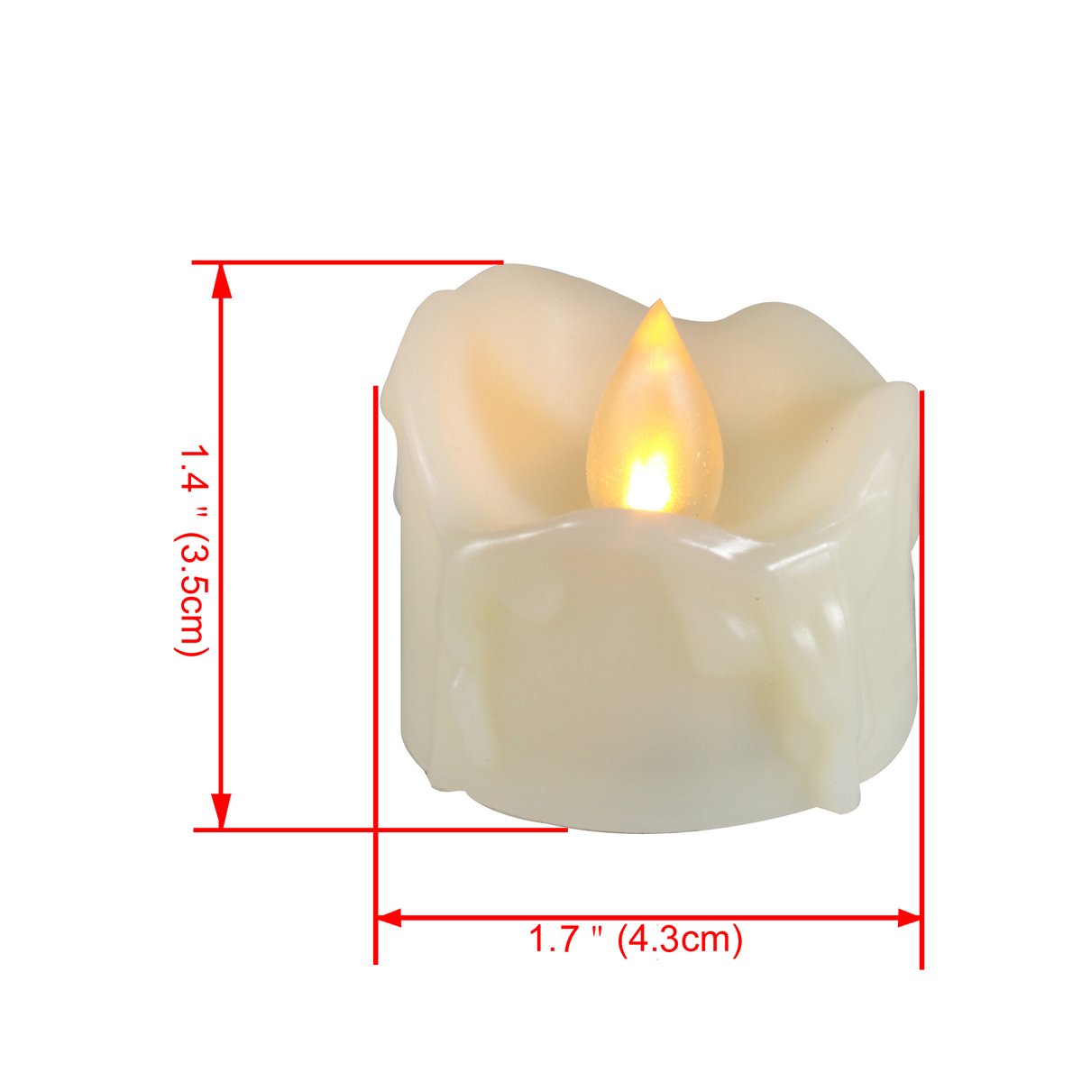 Świece bezpłomieniowe, realistyczne, migoczące świeczki LED typu tealight, 300 godzin światła non-stop, z pilotem zdalnego sterowania i timerem 2/4/6/8 godzin, kolor kości słoniowej, 6 sztuk/opakowanie (białe)