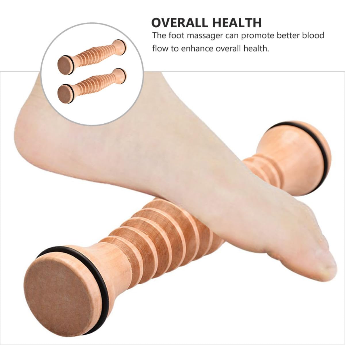 Herramienta de Masaje Manual para Pies 2 Unidades Rodillos de Madera Callos y Cuidado Plantar