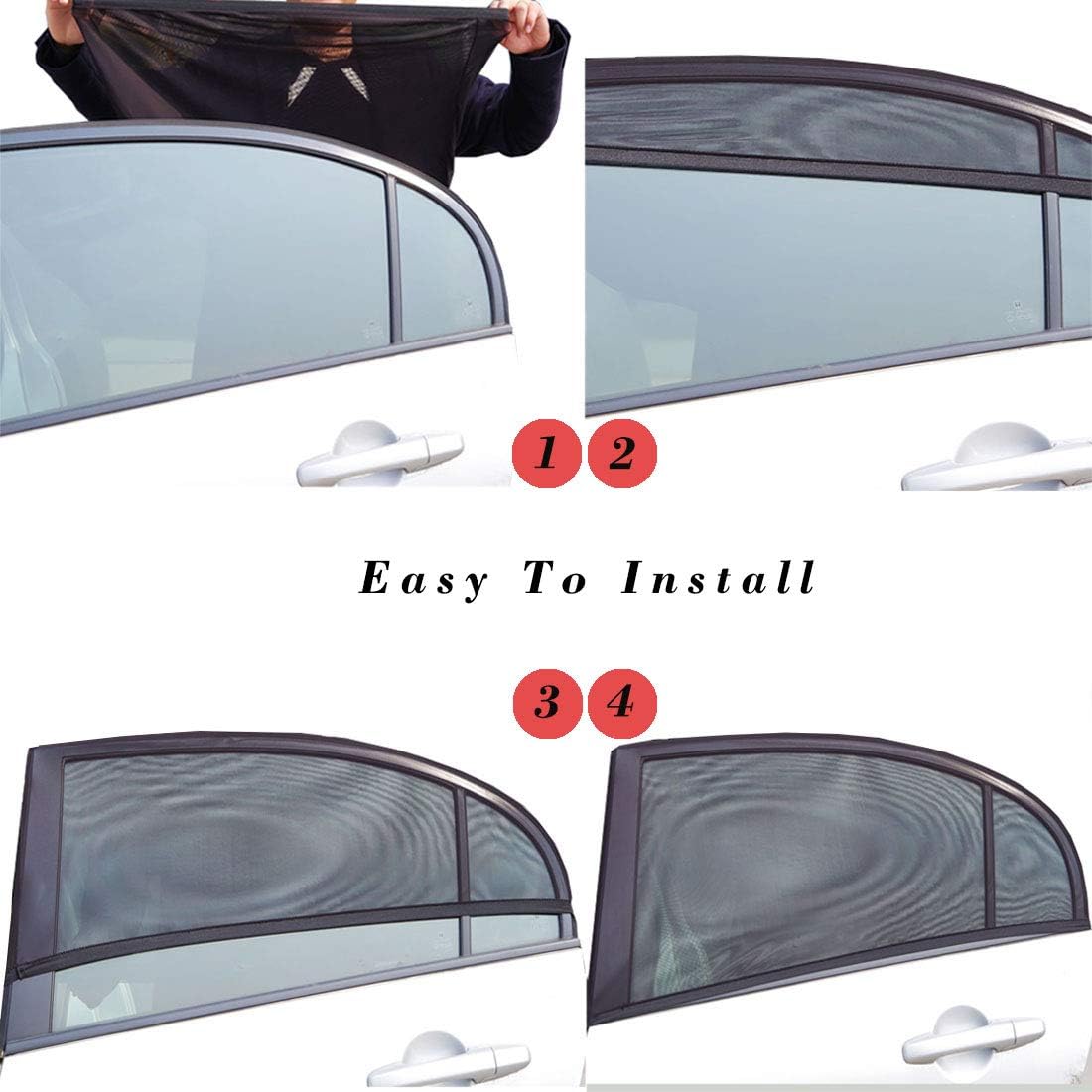 Cozybiub Premium 2 Pack Car Side Window Sun Shades Protects Baby,Kids,Pets Super Large XL Size Cover Windows Up to 49x26 Inch,Fits Large Car SUVS and Small Vans/Trucks
