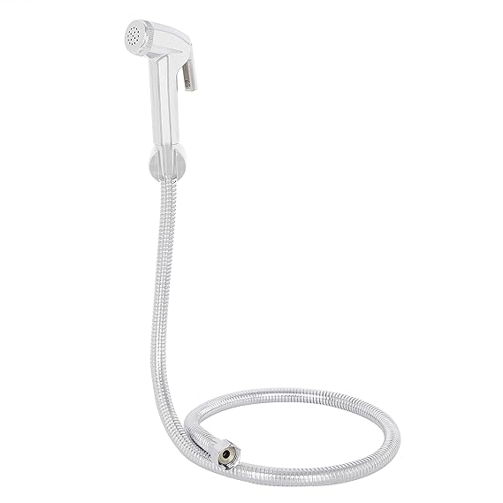 Renue Lifestyle ABS Health Faucet Set Hand Jet Sprayer Gun with Hose Pipe & Wall Hook Easy Installation for Home Bathroom Toilet or Kitchen (Health Faucet Set), Chrome, Polished