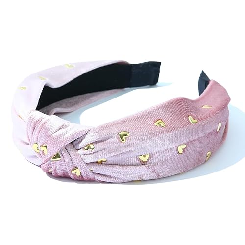 Miniatura 3 de Diademas anudadas para el día de San Valentín para mujer, diseño de corazón, terciopelo, nudo superior, 2 unidades, banda ancha, a la moda, lindas