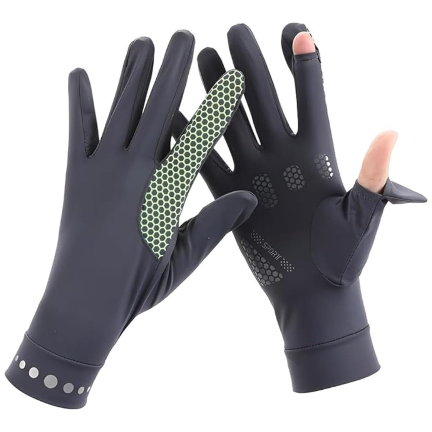 BendJoy® Driving Sun Protection Gloves Men, Dark Honeycomb Fabric Hand Gloves for UV Sun Protection | Hand Coverage | Lightweight Stretch | Flexible Fit | Outdoor Multi Use (Grey)-picture-29
