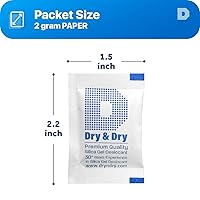 Vista 7 de Dry & Dry 0.07 oz [100 paquetes] Paquetes de gel de sílice desecantes, paquetes de sílice - Paquetes de gel de sílice recargable, paquetes de gel