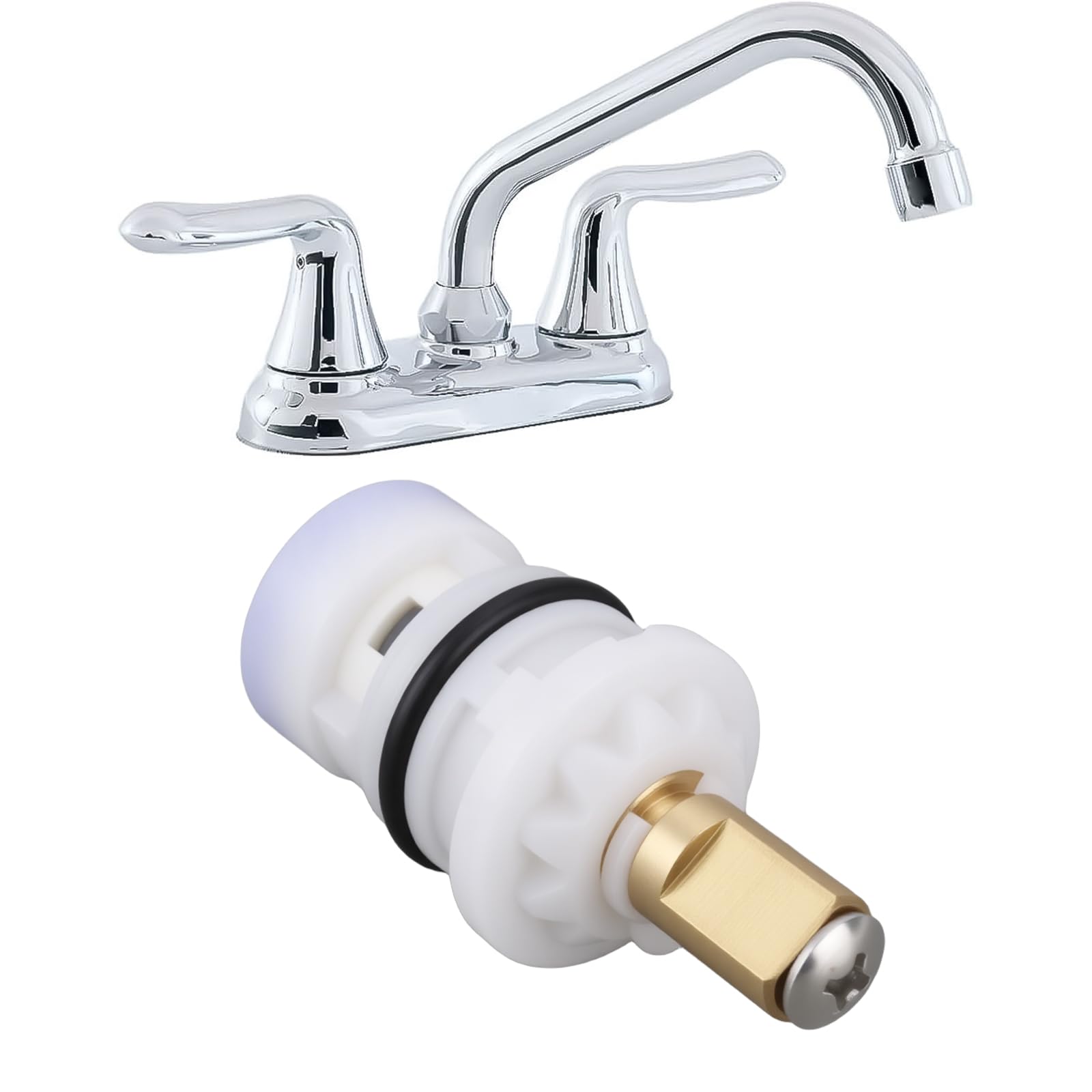 Briny River Two-Handle Faucet Cartridge 40009 Compatible with Moen CFG - Image 4
