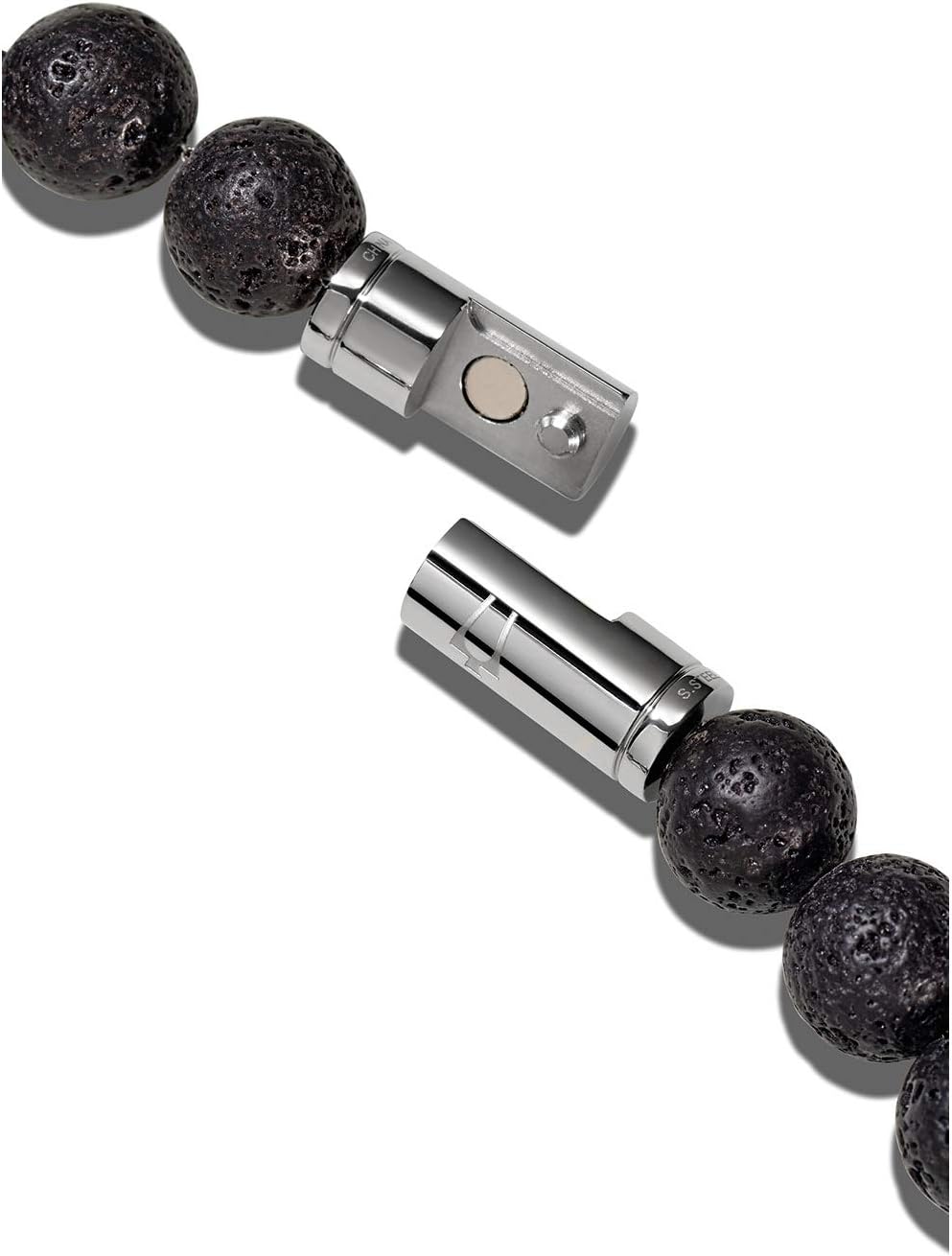 Men's Classic Beaded Bracelet with Cylinder Clasp