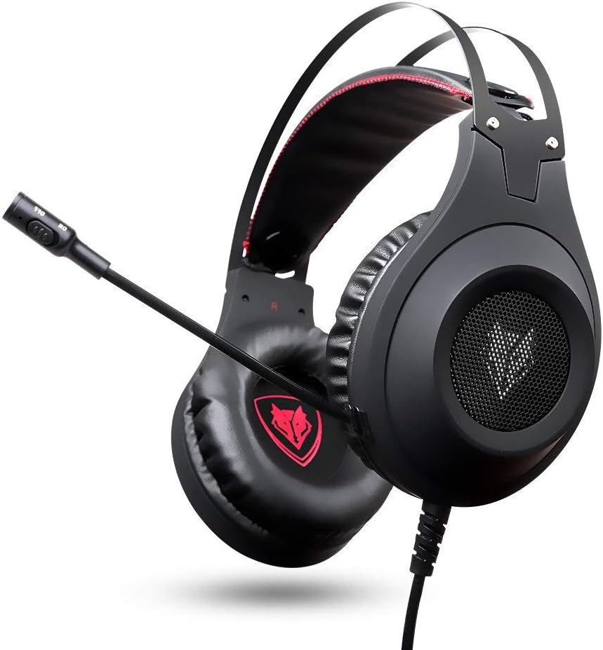 Jeecoo PS4 Xbox One Gaming Headset Over-Ear Bass Gaming Headphones PC Headset with Microphone for PS4 Playstation 4 Xbox One PC Computer Smart Phone (Renewed)
