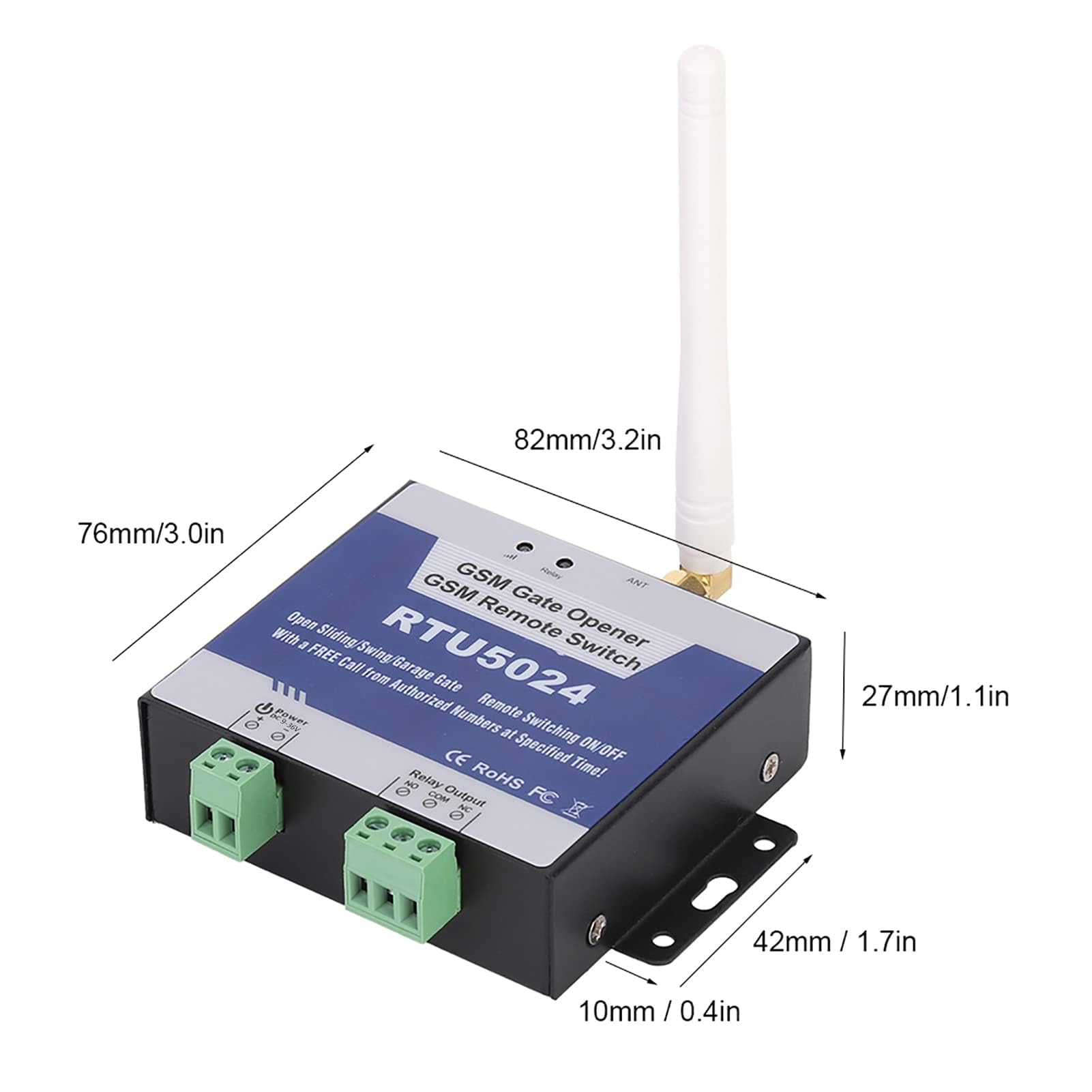 Kit Apricancello Automatico, Aggiornamento RTU5024 Interruttore Relè Apricancello GSM Telecomando Senza Fili Apriporta DC 9‑24V per Porte, Ringhiere, Persiane, Sistemi