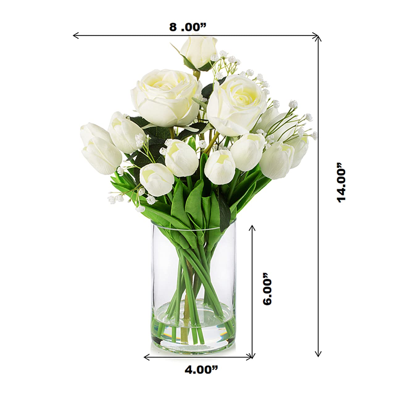 Composizione di tulipani bianchi Real Touch: centrotavola da 40 tulipani - Italia