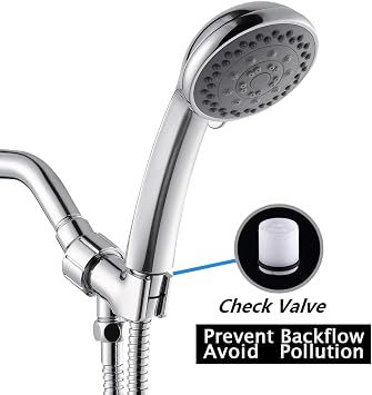 Shower Head with Handheld, Long Hose 4.9 Ft, 5 Spray Modes
