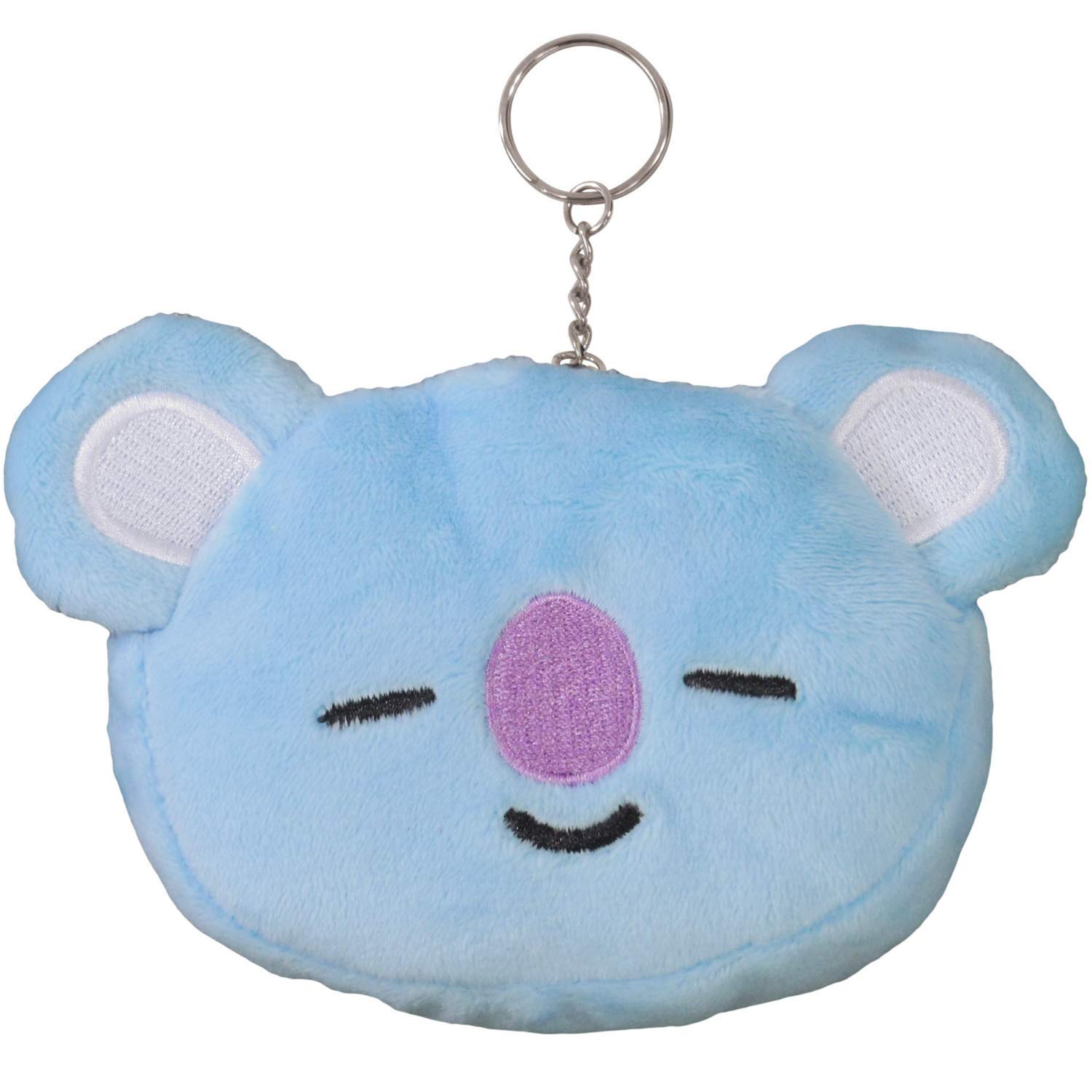 Women's Bt21 Line Friends Small Coin Purse Wallet with Keychain Cooky Key Chain