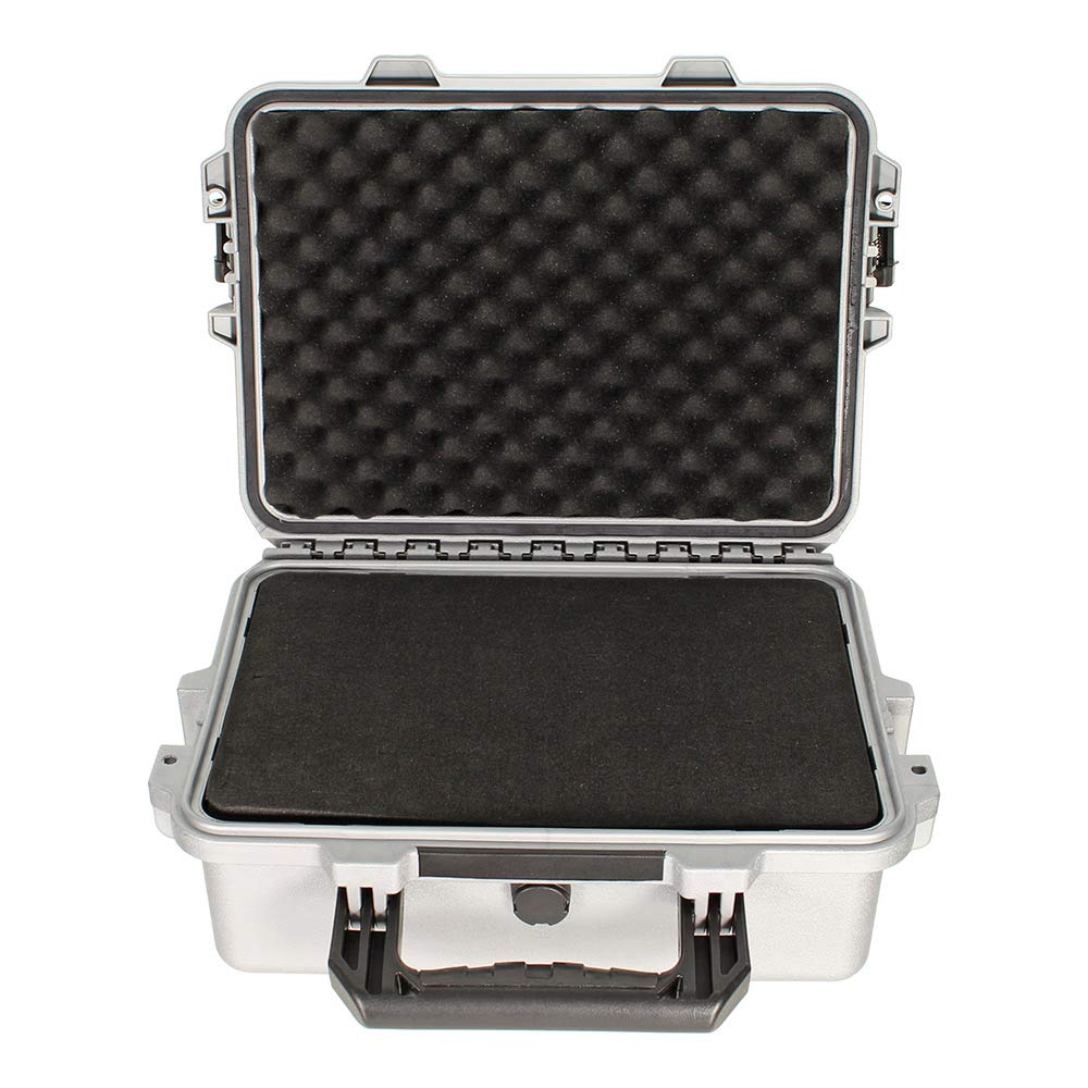 Rottner Waffentransportbox Gun Case mobile, Schnappverschluss, Grau, BxH 395x148 mm, geeignet für 2 Kurzwaffen, Munition, Zubehör