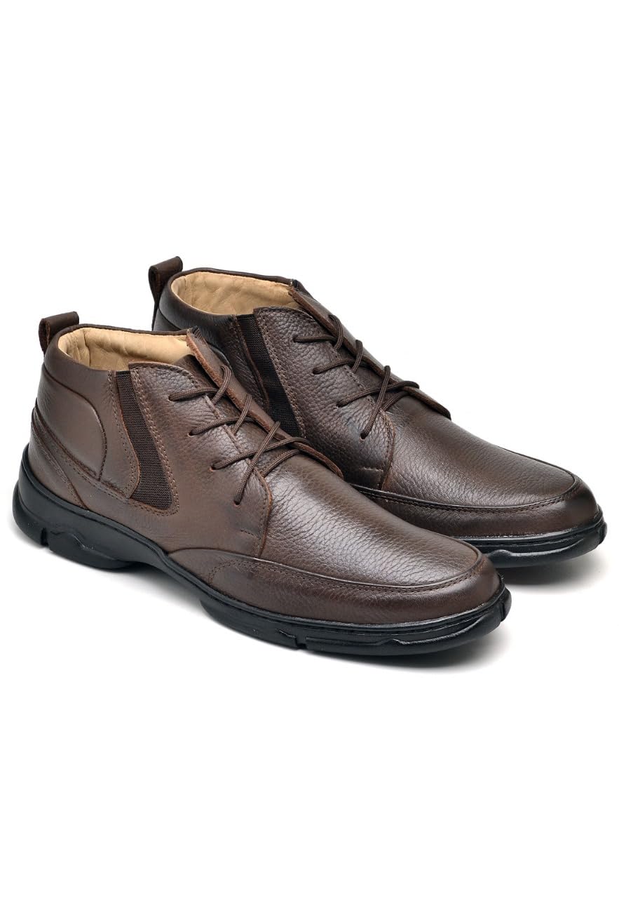 Bota Coturno Masculina Couro Anatomica em Gel, Cano Médio, Marrom, Casual Confortável em promoção! Veja a oferta e mais achadinhos de Botas & Coturnos Masculinos 4 Hoje é o melhor dia para comprar Bota Coturno Masculina Couro Anatomica em Gel, Cano Médio, Marrom, Casual Confortável com aquele preço maroto! Promoção! Aproveite a oferta! 4