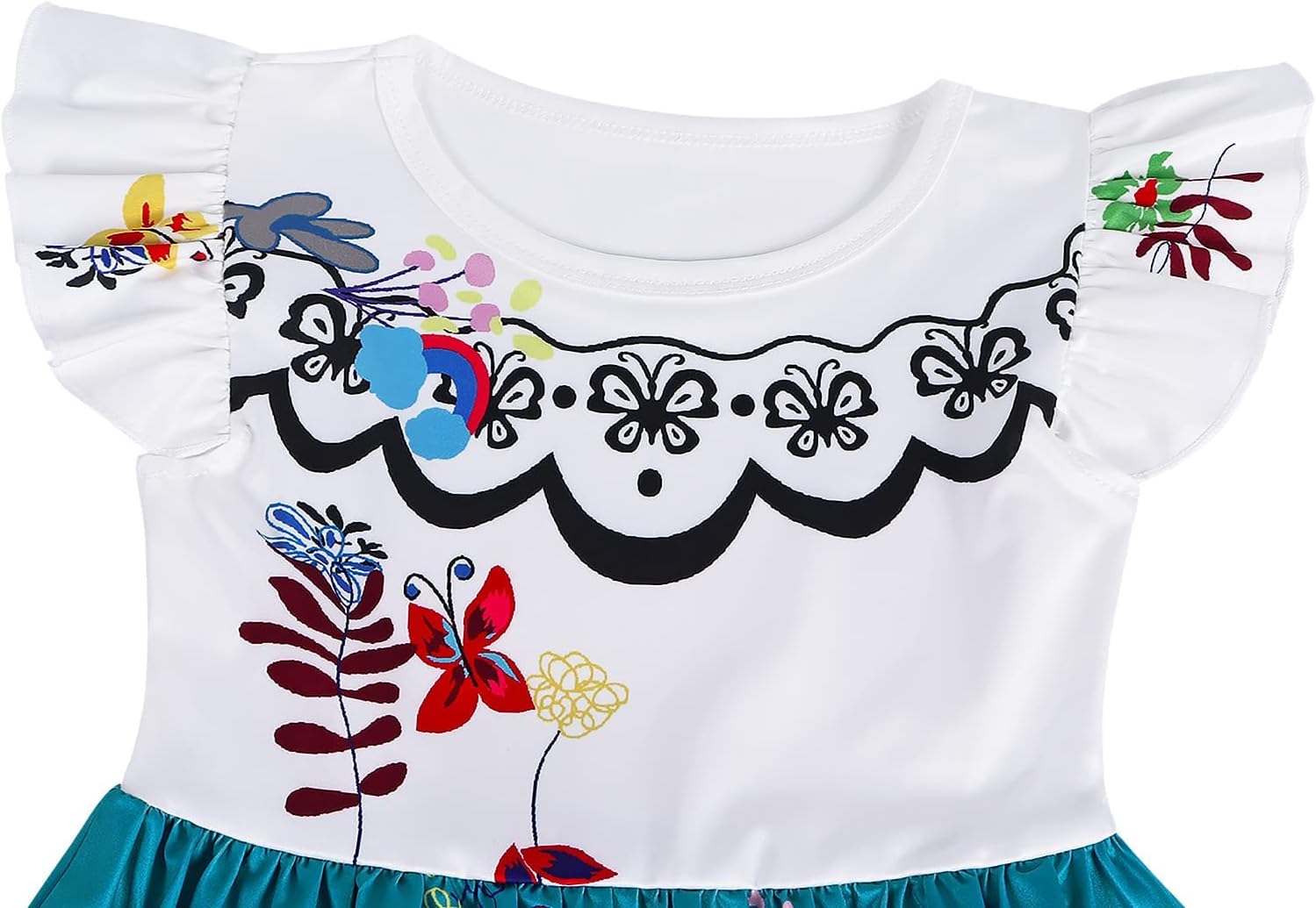 COTRIO Girls Princess Costume with Bag Kids Halloween Dress Up Toddlers Birthday Outfits Party Dresses Role Play Clothes