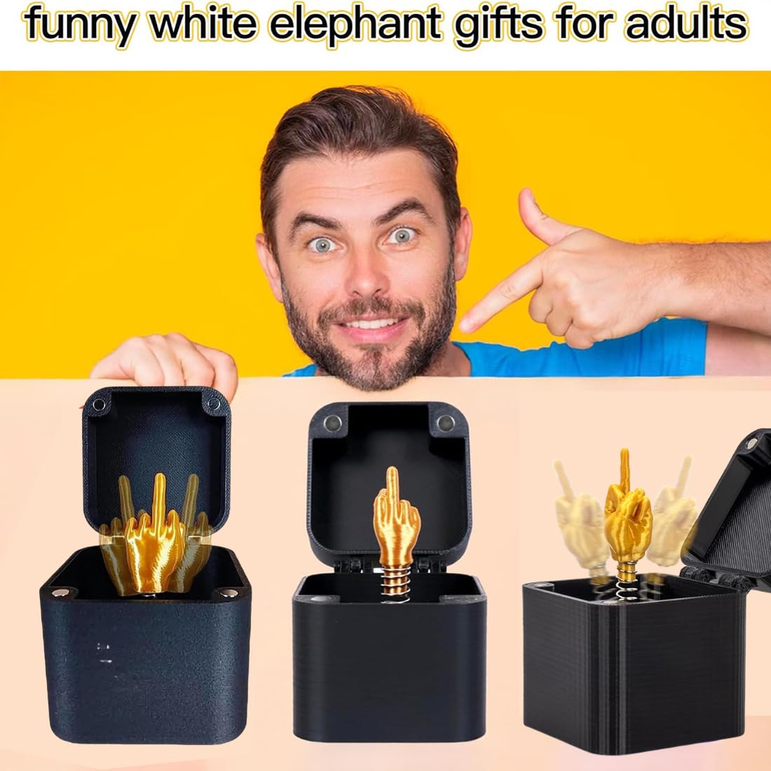 1 Scatola Dito Medio, Regalo Divertente e Scherzo per Adulti, Decorazione per Casa e Ufficio, Idea Regalo di Natale, Scatola Sorpresa Pop-up