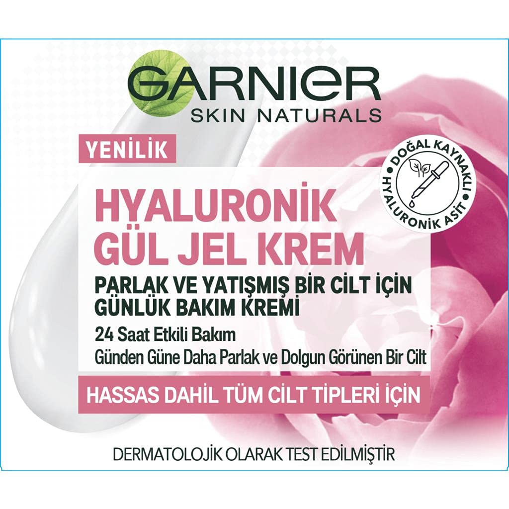 Garnier Hyaluronik Gül Jel Krem Parlak ve Yatışmış Bir Cilt İçin Günlük Bakım Kremi (50 ml)