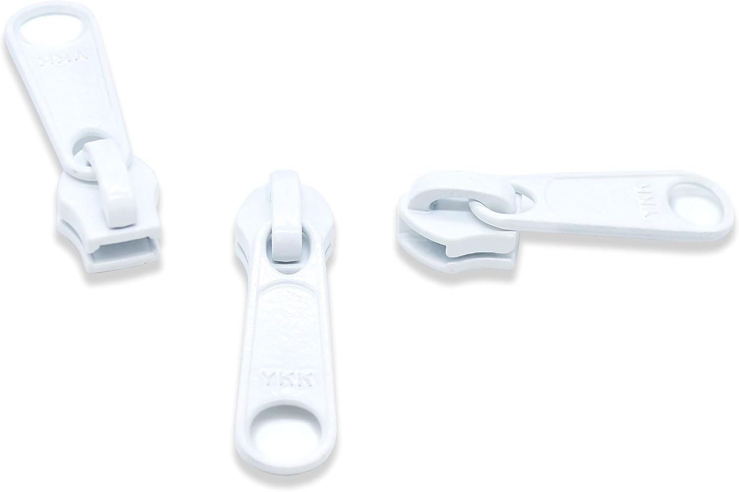Zipper Repair Kit - #5 White YKK Long Pull Sliders - 3 Sliders Per Pack - Color White - Made in The United States