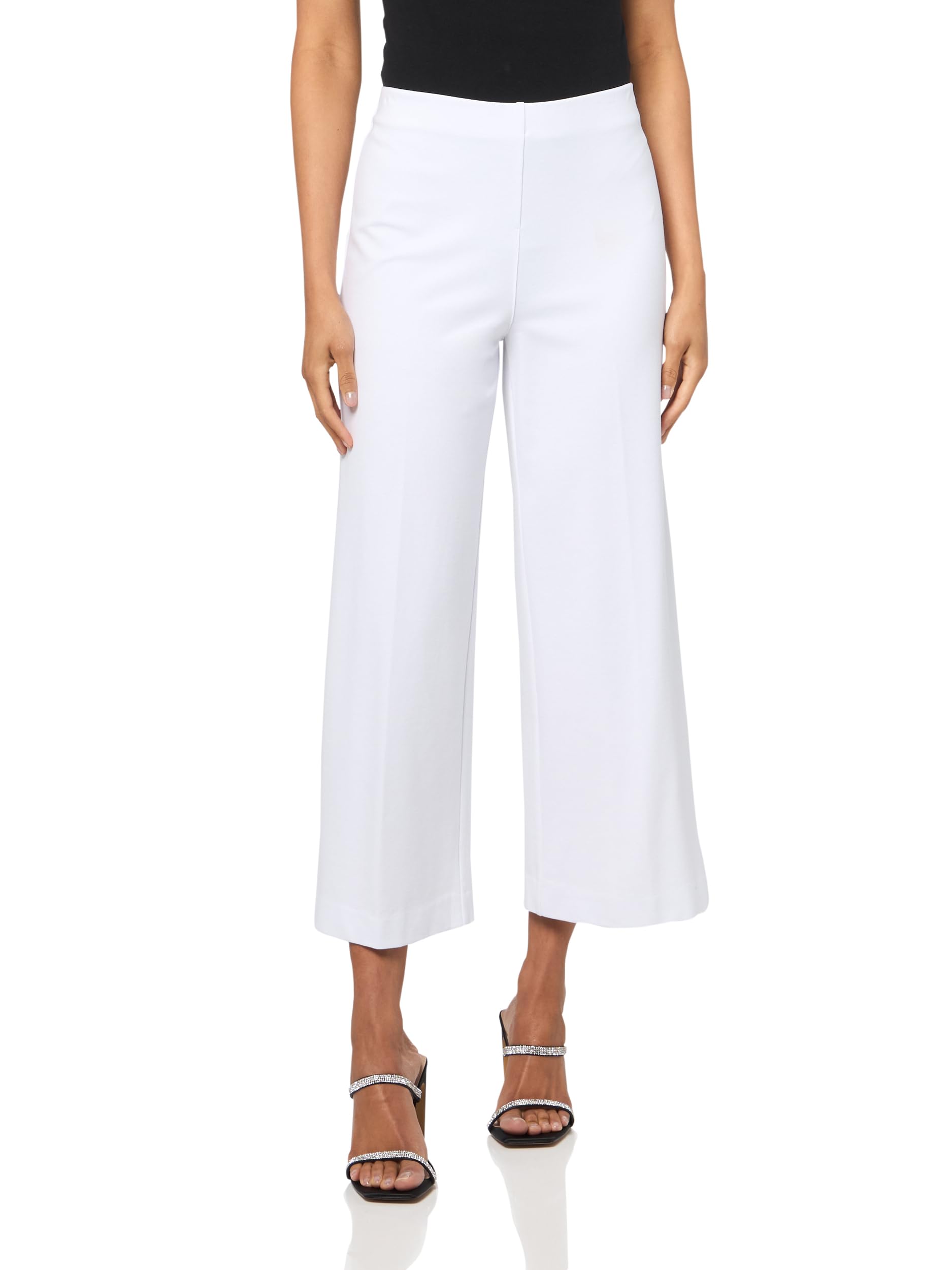 Elastic No Waist Wide Leg Crop Pant