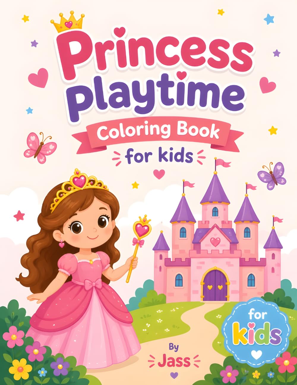 Princess Playtime Coloring Book for Kids Ages 3–6: Fun and Easy Princess Coloring Pages for Toddlers and Preschoolers